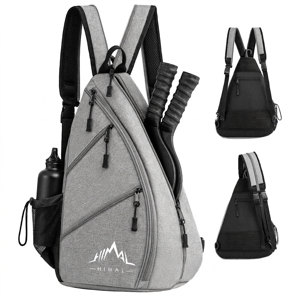 Himal Pickleball Bag Adjustable, Pickleball Backpack with Water Bottle Holder for Men and Women (Gray)